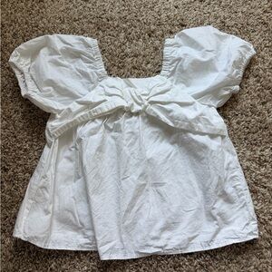 Zara Kids white bow blouse SZ 4-5.